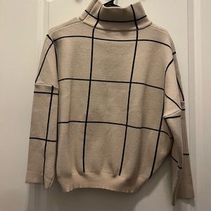 Chicwish grid turtleneck sweater. Size L/XL